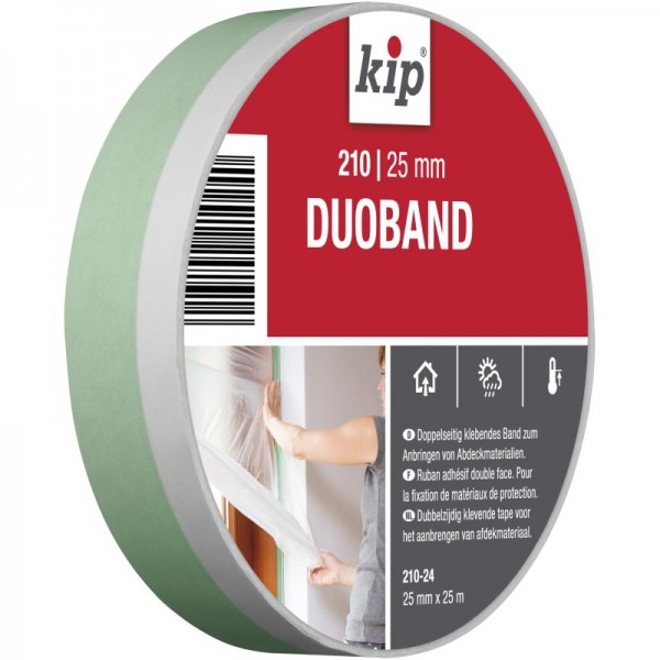 Kip Duoband grün/weiß 25 mm/25 mtr. Typ 210