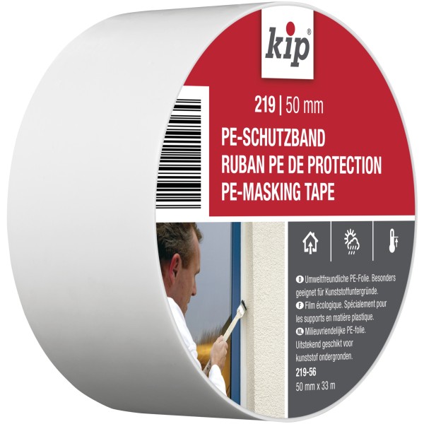 Kip PE-Schutzband weiß 50 mm/33 mtr.