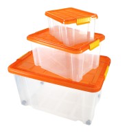 Boxen 3er-Set Kunststoff transparent