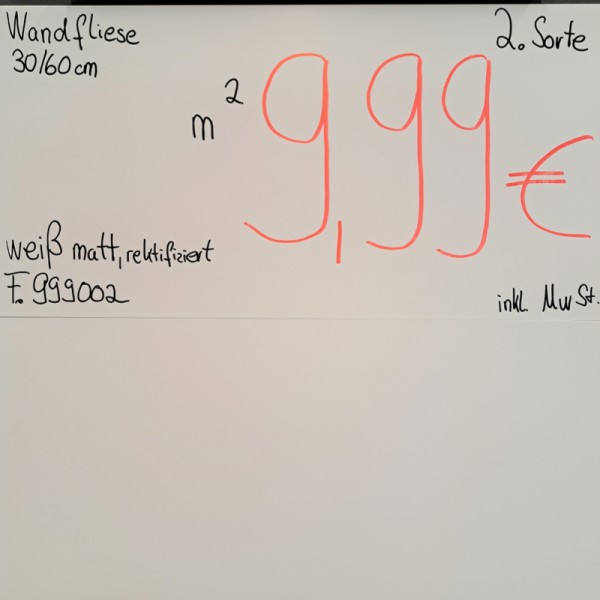 Cerabella Alpine JNC6000 weiss matt rektifiziert Wandfliese 60/30