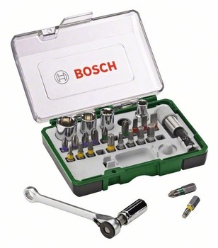 Bosch Schrauberbit- u. Ratschen-Set 27-tlg. in Kunststoffbox