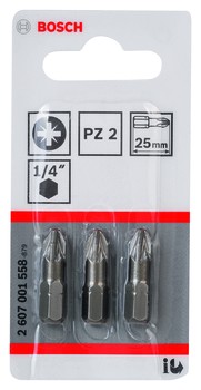 Bosch Schrauberbits Extra-Hart PZ 2x25 mm (3 Stück)