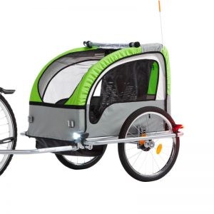 FISCHER Kinder-Fahrradanhänger Komfort, schwarz / grün