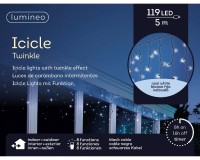Lumineo LED Icicle Lights Twinkle Effekt 8 Funktionen cool_weiß
