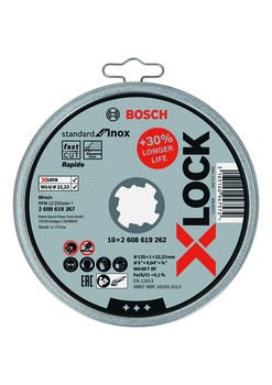 Bosch Trennscheiben Sf Inox gerade Ø125x1,0 mm X-LOCK (10 Stück)