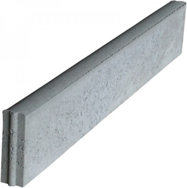 Rasenbordstein, grau 100 x 25 x 5 cm mit Nut und Feder